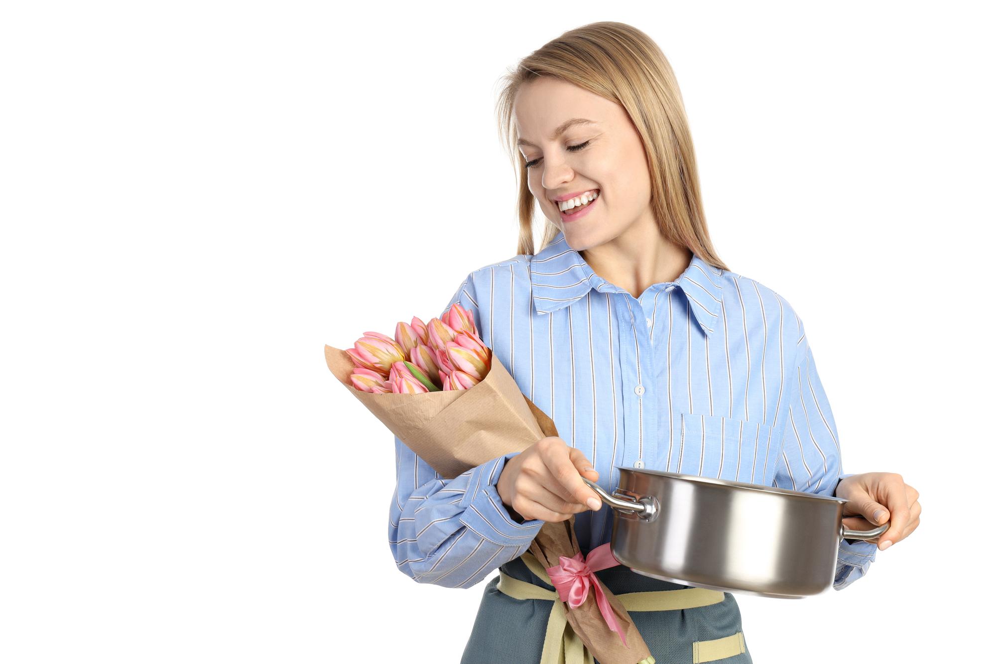Cook preparing meal kit in kitchen